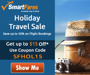 Mind-Blowing Holiday Travel Sale. Book now and get Flat $15 off with coupon code: SFHOL15