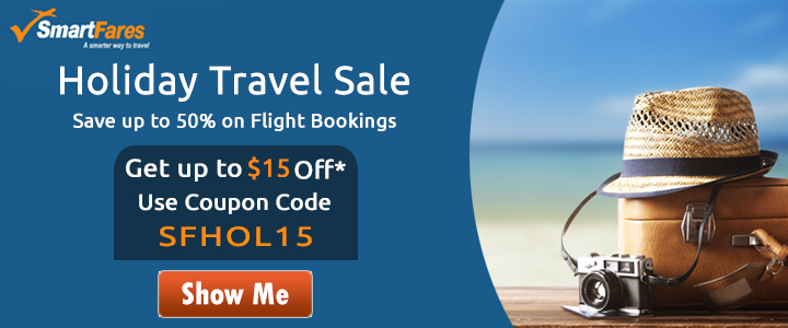 Mind-Blowing Holiday Travel Sale. Book now and get up to $15 off* with coupon code: SFHOL15