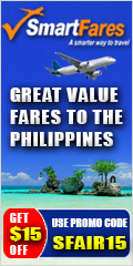 Philippines Flights! Get $15 Off Using Promo Code SFAIR15.