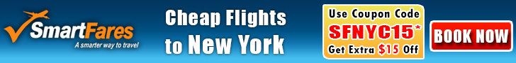 Cheap Flights To New York! Extra $15 Off On All Flight Bookings.