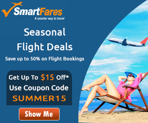 Seasonal Flight Deals. Book with SmartFares® & Get Up To $15 Off* - Use Coupon Code 