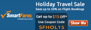 Mind-Blowing Holiday Travel Sale. Book now and get Flat $15 off with coupon code: SFHOL15