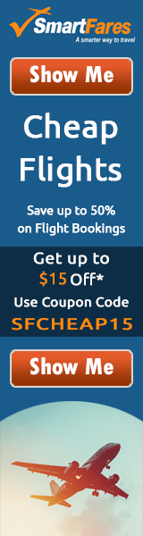 Cheap Flights Airfare Deals! Get Flat $15 Off with Coupon Code 