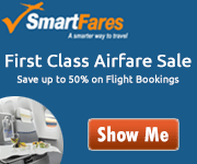First Class Flight Tickets. Book at SmartFares and Get $20 Off* with Coupon Code SFFCT20